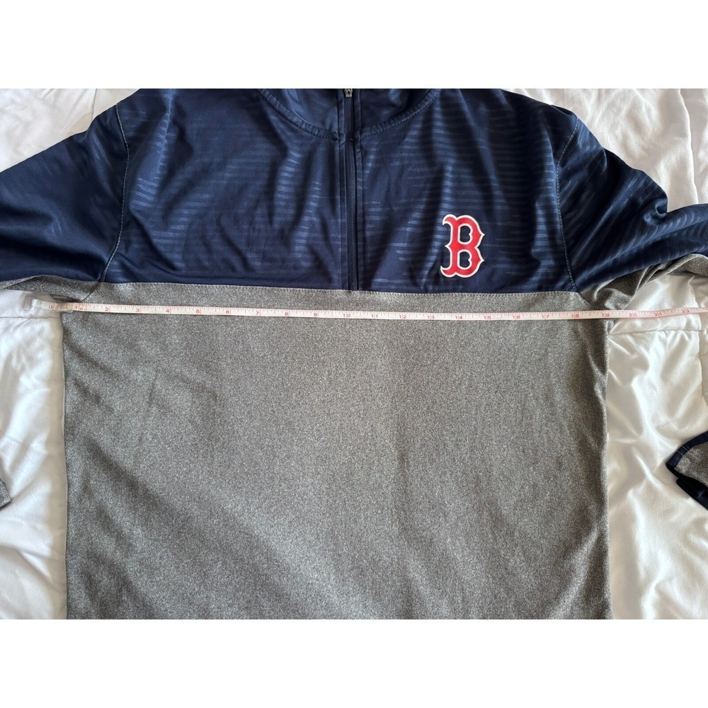 Boston Red Sox Pullover Mens Small Gray Blue  1/4 Zip Long Sleeve MLB Baseball - Picture 6 of 11